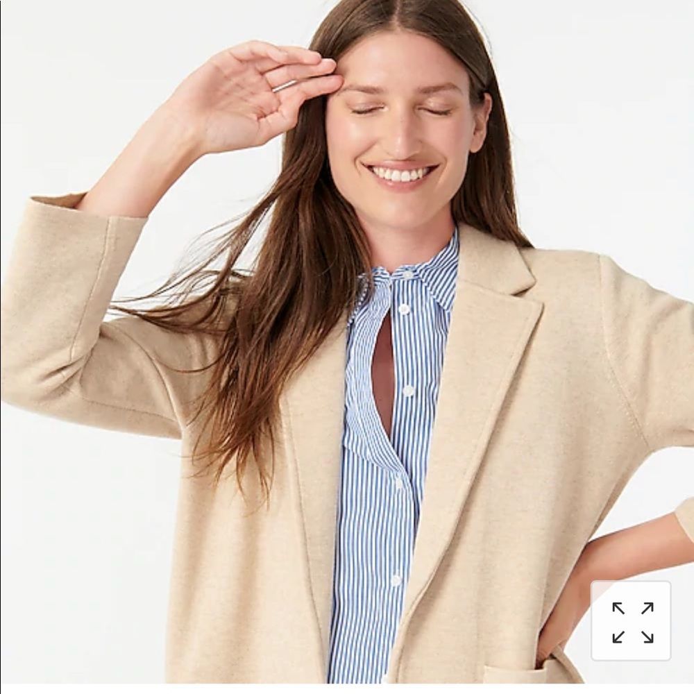 J. Crew Sophie Open Front Sweater Blazer Size XS Heather Natural Cream - Picture 3 of 16